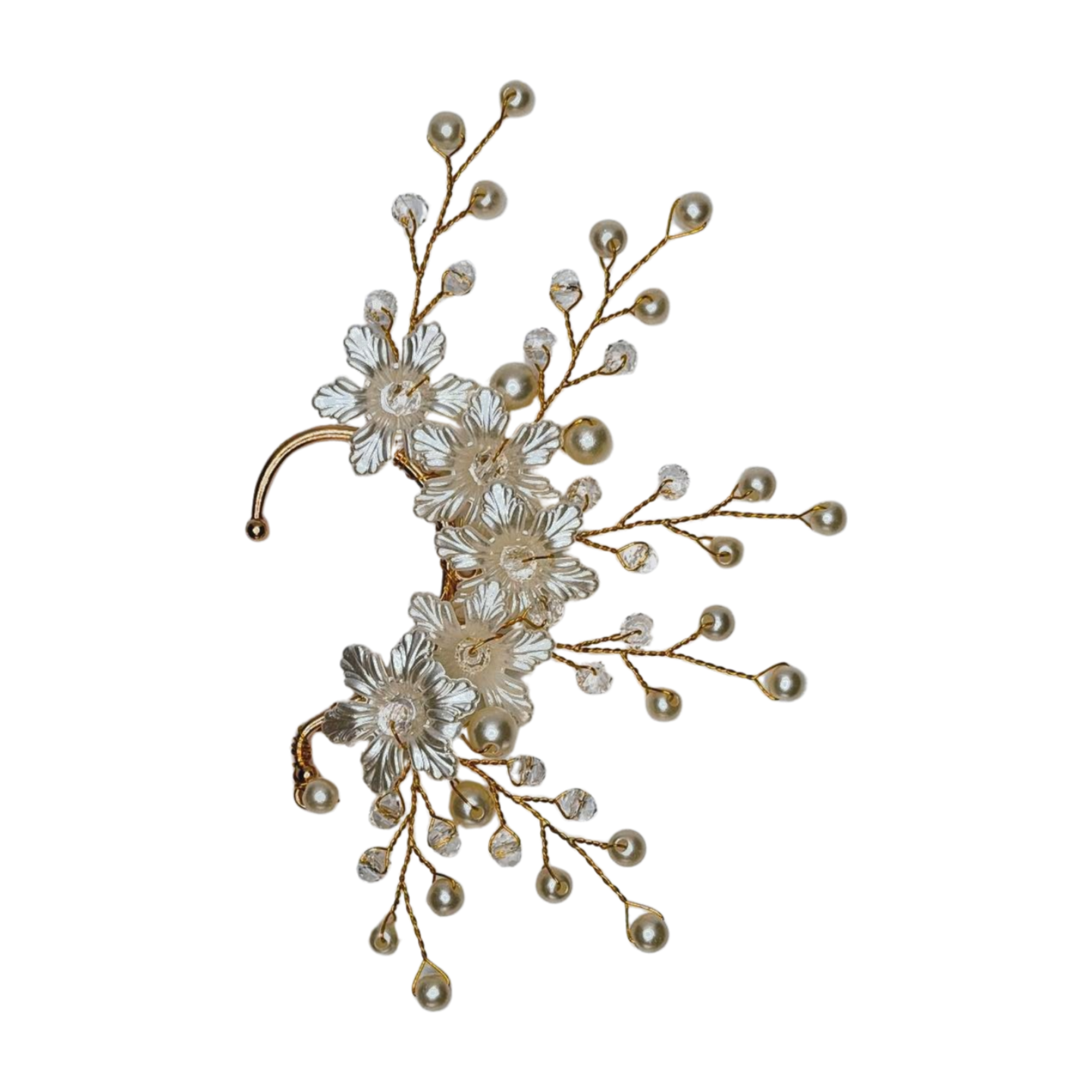Pearls & Flowers Ear Cuff